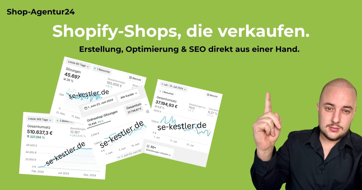 Shop-Agentur24 – Shopify-Shops, Websites, Optimierung und SEO mit echten Umsatzbeispielen